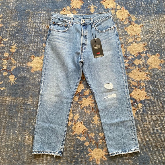 NWT Levi's 501 Crop in Luxor Reconstruction 31 - Picture 3 of 4